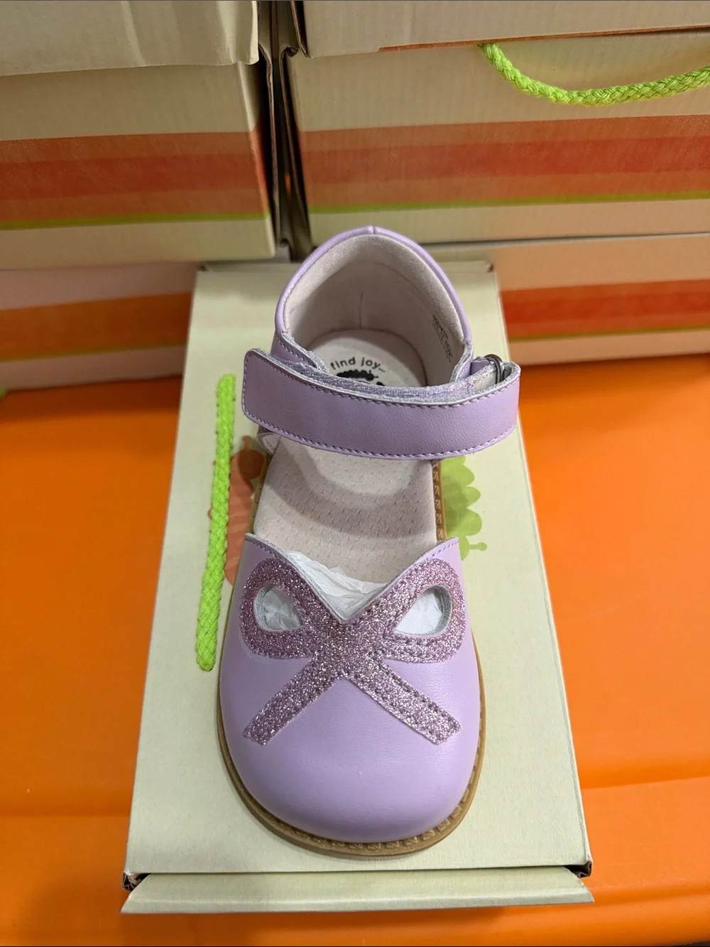 Livie & Luca Lavender Hook-and-Loop Bow Mary Jane